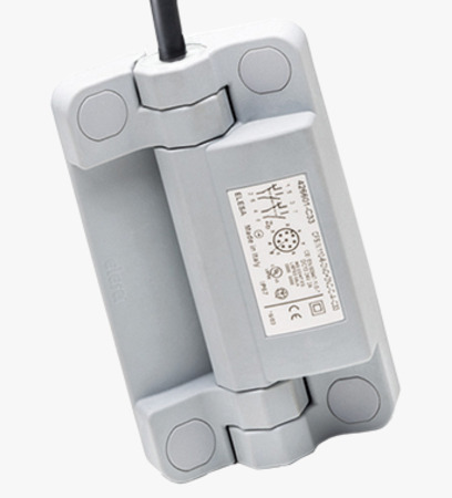 BN 13519 ELESA® CFSW-F-A Charnières avec interrupteur de sécurité intégré câble de 2 ou 5 m, connecteur mâle à 8 pôles, sortie axiale supérieure