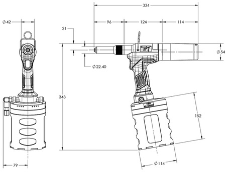 BN 50684 POP® ProSet® XT4 Outil de pose hydro-pneumatique avec dispositif d’aspiration de clous