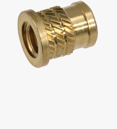 BN 20003 Press-in threaded inserts with small head, for thermoplastics and thermosets with flange