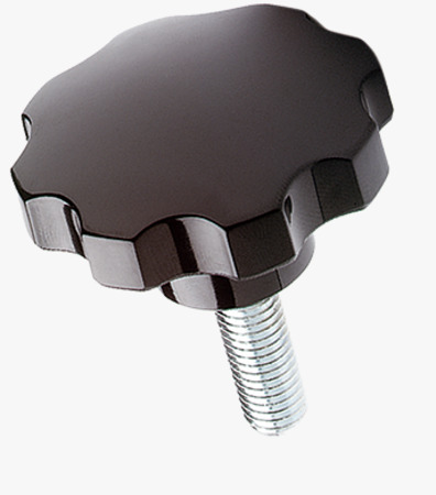 BN 14146 ELESA® VH.153 p Lobe knobs with threaded stud, steel zinc plated