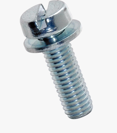 BN 374 Slotted cheese head assembled screws with captive flat washer DIN 6902 A