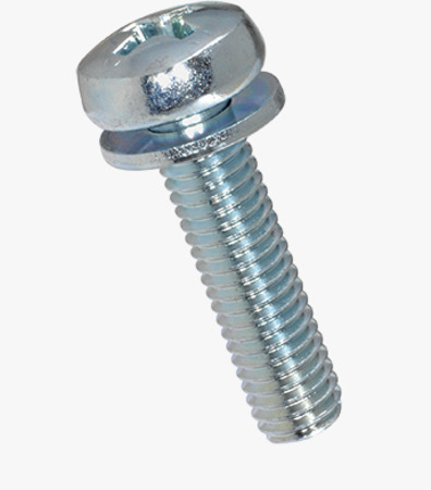 BN 1719 Phillips pan head assembled (SEMs) screws form H, with captive flat washer DIN 6902 A