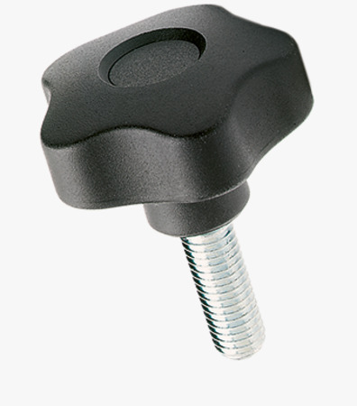 BN 14134 ELESA® VCT.p Lobe knobs with threaded stud, steel zinc plated