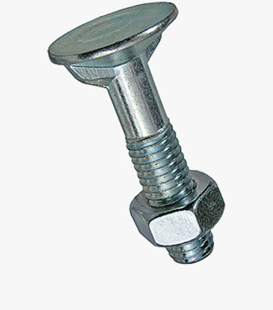 BN 251 Flat head bolts with double fins with hex nut