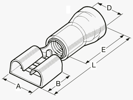 BN 20376 BM Nasouvací ploché<SR>konektory s antivibračním měděným pouzdrem a PVC izolací