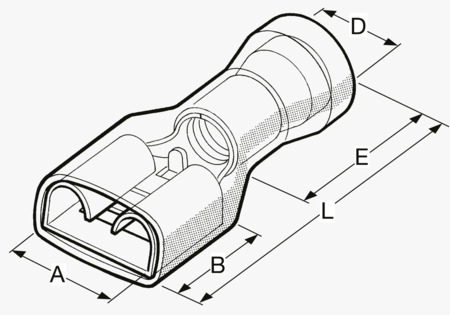 BN 20380 BM Nasouvací ploché<SR>konektory s antivibračním měděným pouzdrem a PVC izolací