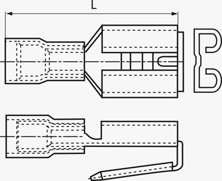 BN 22516 鉤型推入式母插端子 PA-絕緣套
