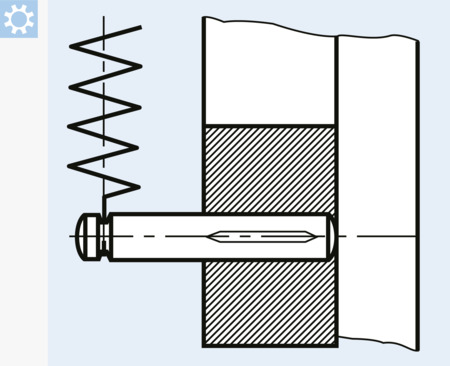 BN 1385 Rýhované kolíky tvar C, s rýhováním do poloviny délky s krčkem