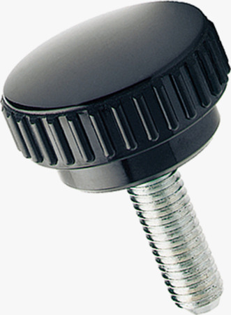 BN 14217 ELESA® B.193 p Knurled grip knobs with threaded stud, steel zinc plated
