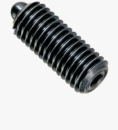BN 50642 HALDER EH 22060. Spring plungers with bolt and hex socket set screw bonded and seal standard spring pressure