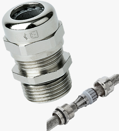 BN 22012 JACOB® PERFECT EMC-cable glands with metric thread and contact spring made in stainless steel long