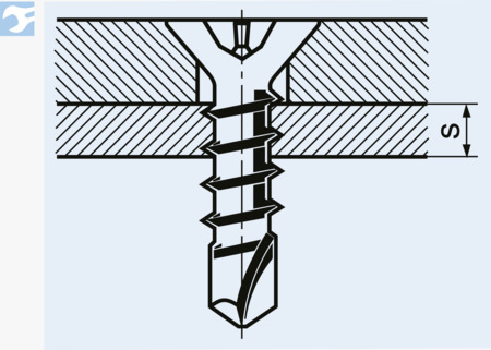 BN 85325 Tornillos autotaladrantes con cabeza avellanada forma P y hueco cruciforme Pozidriv tipo Z
