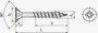 BN 3548 SPAX® Viti a testa svasata piana per pannelli di masonite parzialmente filettate, con impronta a croce Pozidriv forma Z con punta 4CUT
