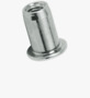 BN 4575 TUBTARA® UPO/SPO (UT/FEF, ST/FEF) Blind rivet nuts flat head, round shank, open end