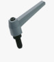 BN 14192 ELESA® MR.p Adjustable handles with threaded stud, steel black-oxide
