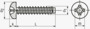 BN 1432 Tornillos autorroscantes de cabeza cilíndrica redondeada con hueco cruciforme Phillips forma H y extremo plano tipo F
