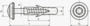 BN 20801 Tornillos de cabeza avellanada abombada para fachadas hexalobular con ovalillo y arandela de estanqueidad con taco premontado de nylon