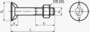 BN 251 Bulloni a testa svasata piana larga con due naselli e dado esagonale