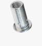 BN 25043 BCT® BM/FK Blind rivet nuts Multigrip round shank, flat head, open end