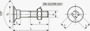 BN 280 Bulloni a testa svasata piana larga con quadro alto sottotesta e dado<SR>esagonale