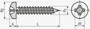 BN 994 Tornillos autorroscantes con cabeza cilíndrica redondeada con hueco cruciforme Phillips tipo H y extremo cónico tipo C