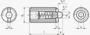 BN 13375 HALDER EH 22060. Fjedrende trykstykke med trykdel og pinolskrue med indvendig sekskant, limet trykdel polyoxymethylen (POM) hvid