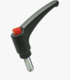 BN 570 ELESA® ERGOSTYLE ERX.p 調整式手柄 外螺紋桿, 碳鋼鍍鋅