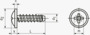 BN 30905 Tornillos autorroscantes con cabeza cilíndrica abombada con valona hueco cruciforme Pozidriv tipo Z y extremo plano tipo F