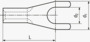 BN 22541 Klemkabelsko gaffelform uden isolering