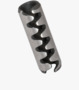 BN 881 Heavy-duty spring pins with serrated slot, ground
