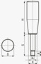 BN 2982 FASTEKS® FAL Cylindrical Gear handles with external thread