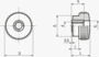 BN 14215 ELESA® B.193 FP 凸紋旋鈕帽 銅質通孔內螺紋