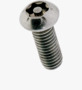BN 33021 Hexalobular (6 Lobe) socket tamper proof button head cap screws with center pin