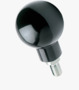 BN 14239 ELESA® P.111+x Drejbar kugleknop med gevindtap stål elzink med nøgleflade