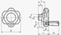 BN 14152 ELESA® VL.140+I Volantes con lóbulos con empuñadura giratoria, preperforado