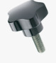 BN 14140 ELESA® VC.192-SST-p Lobe knobs with threaded stud, stainless steel