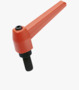 BN 14190 ELESA® MR.p Adjustable handles with threaded stud, steel black-oxide