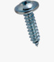BN 14072 Pozi pan head tapping screws with collar, form Z and cone end type C