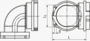 BN 22778 REIKU® PA SOG Conexiones de ángulo giratorias a 90° para tubos ondulados