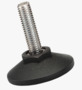 BN 13575 ELESA® LX-AS-SST Levelling elements with threaded bolt, with non slip rubber insert Threaded bolt: <b>stainless steel</b>