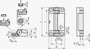 BN 13514 ELESA® CFSW-F-C Scharniere mit integriertem Sicherheitsschalter 2 oder 5 m Kabel, 8-Leiter Ausgang unten