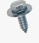 BN 30907 Hex head tapping screws with cone end type C and captive washer