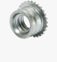 BN 26636 PEM® MSO4 Miniature-presgevindbøsninger åben, til rustfrit stål og metalliske materialer