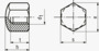 BN 154 Ecrous hexagonaux borgnes forme basse
