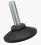BN 13571 ELESA® LX-S 支腿 帶螺柱，不帶防滑橡膠嵌件 螺栓：碳钢镀锌
