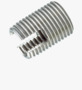 BN 37955 FASTEKS® FTI SC-02 Self-cutting thread inserts with cutting slot, for light metals, thermoplastics and thermoset plastics