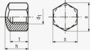 BN 1402 Ecrous hexagonaux borgnes forme basse