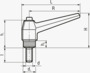 BN 14196 ELESA® MRX-SST-p Stilbare spændegreb med låsestift, gevindtap af rustfri stål