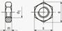 BN 40087 Tuercas hexagonales bajas ~0,5d (contratuercas) rosca métrica con paso fino