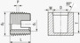 BN 37955 FASTEKS® FTI SC-02 Douilles filetées autotaraudeuses avec fente de coupe, pour les métaux légers, thermo- et duroplastiques